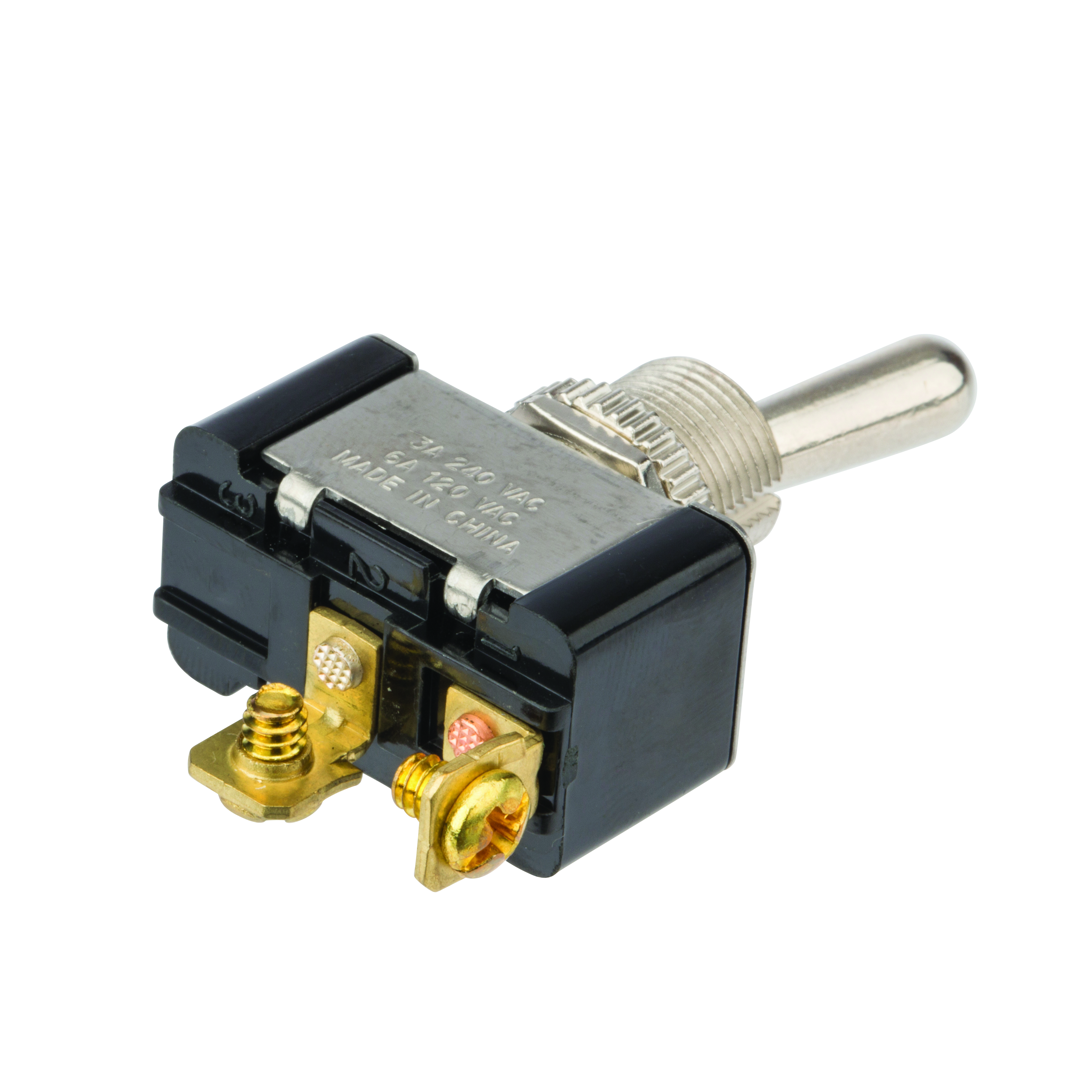 NSI 78110TS Toggle Switch SPST 6 Amps Off-On Circuit Bat Br/Ni