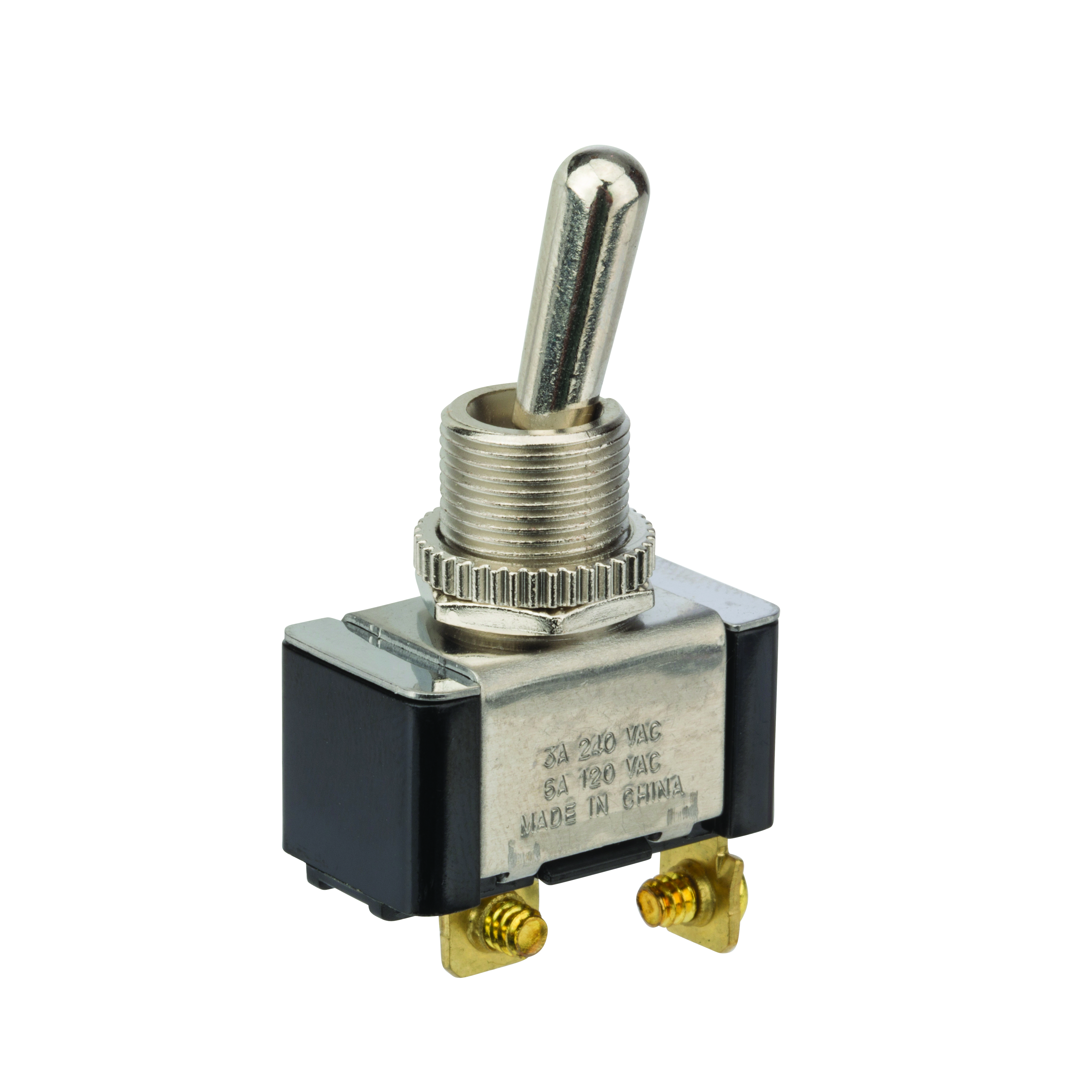 NSI 78110TS Toggle Switch SPST 6 Amps Off-On Circuit Bat Br/Ni