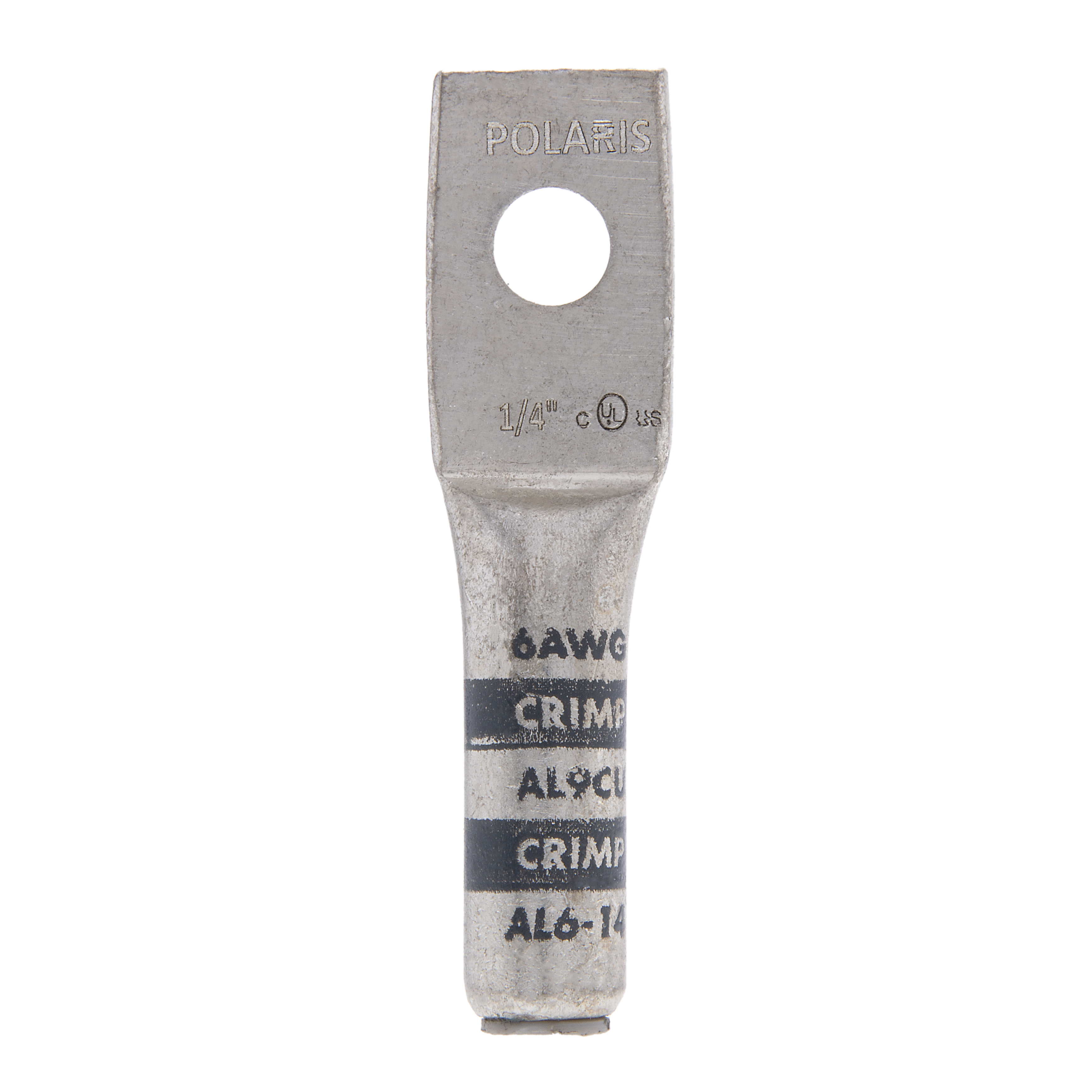 Polaris AL6-14 6 Awg Alum Compression Lug, 1/4 Bolt Size (Al/Cu