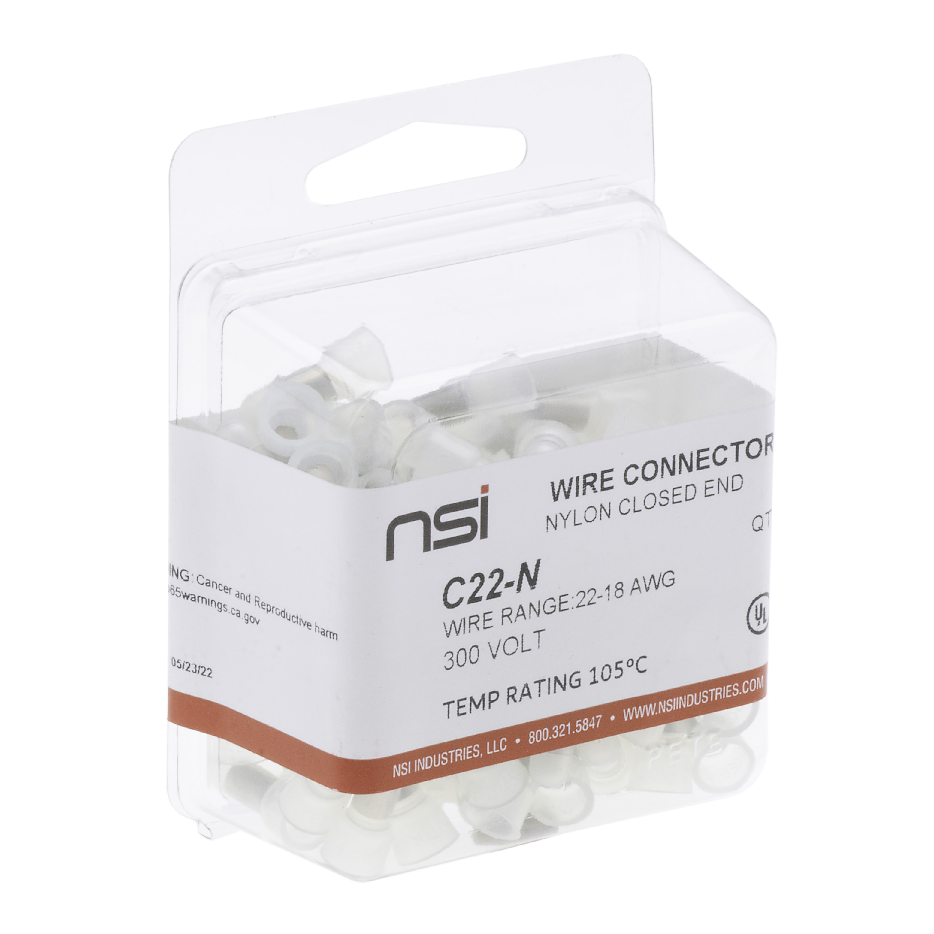 Easy-Twist C22-N 22-18 Awg Closed End Conn.-Nylon, 100/Pack - NSI