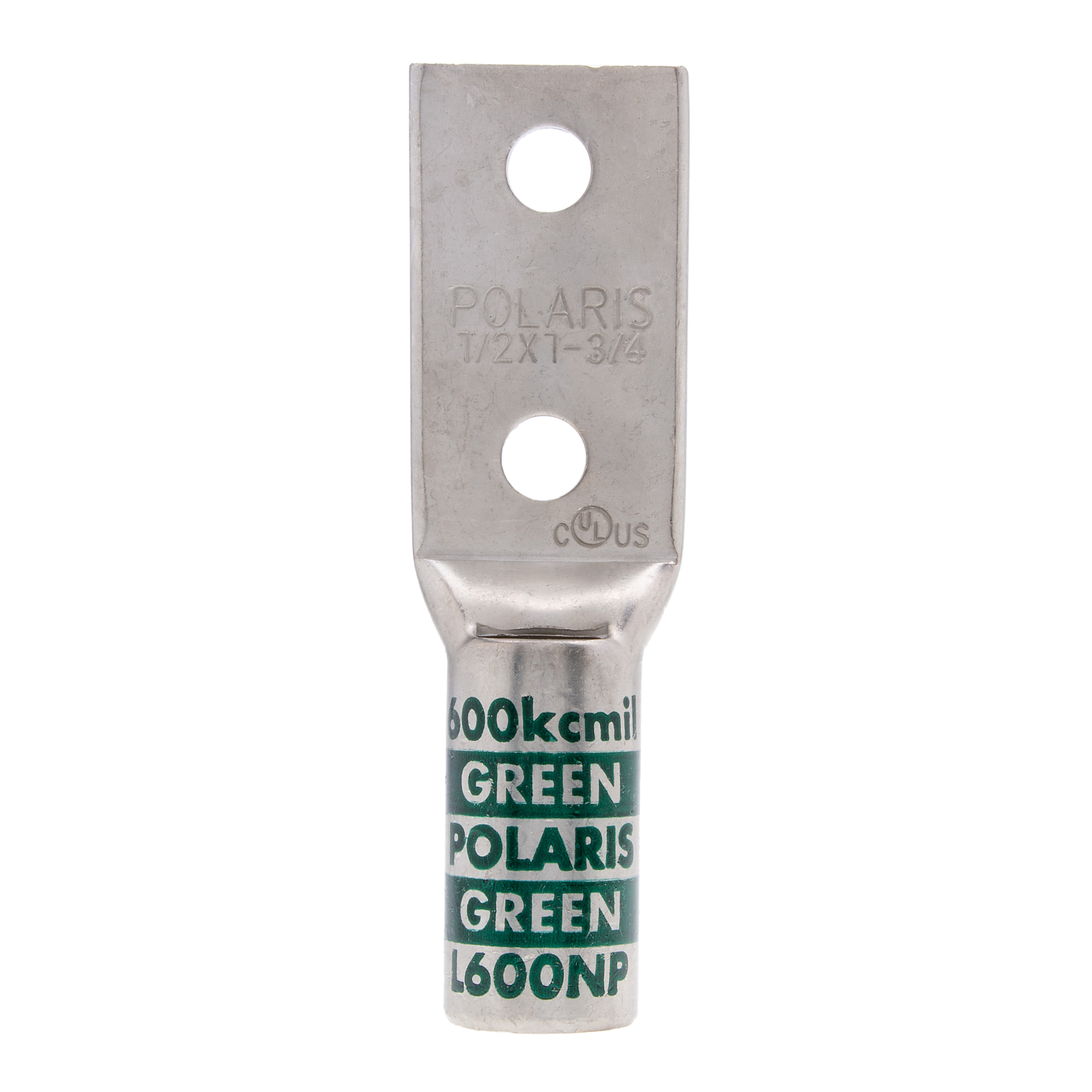 Polaris L600NP 600 MCM CU Compression Lug, 1/2 Bolt Size, 2 hole