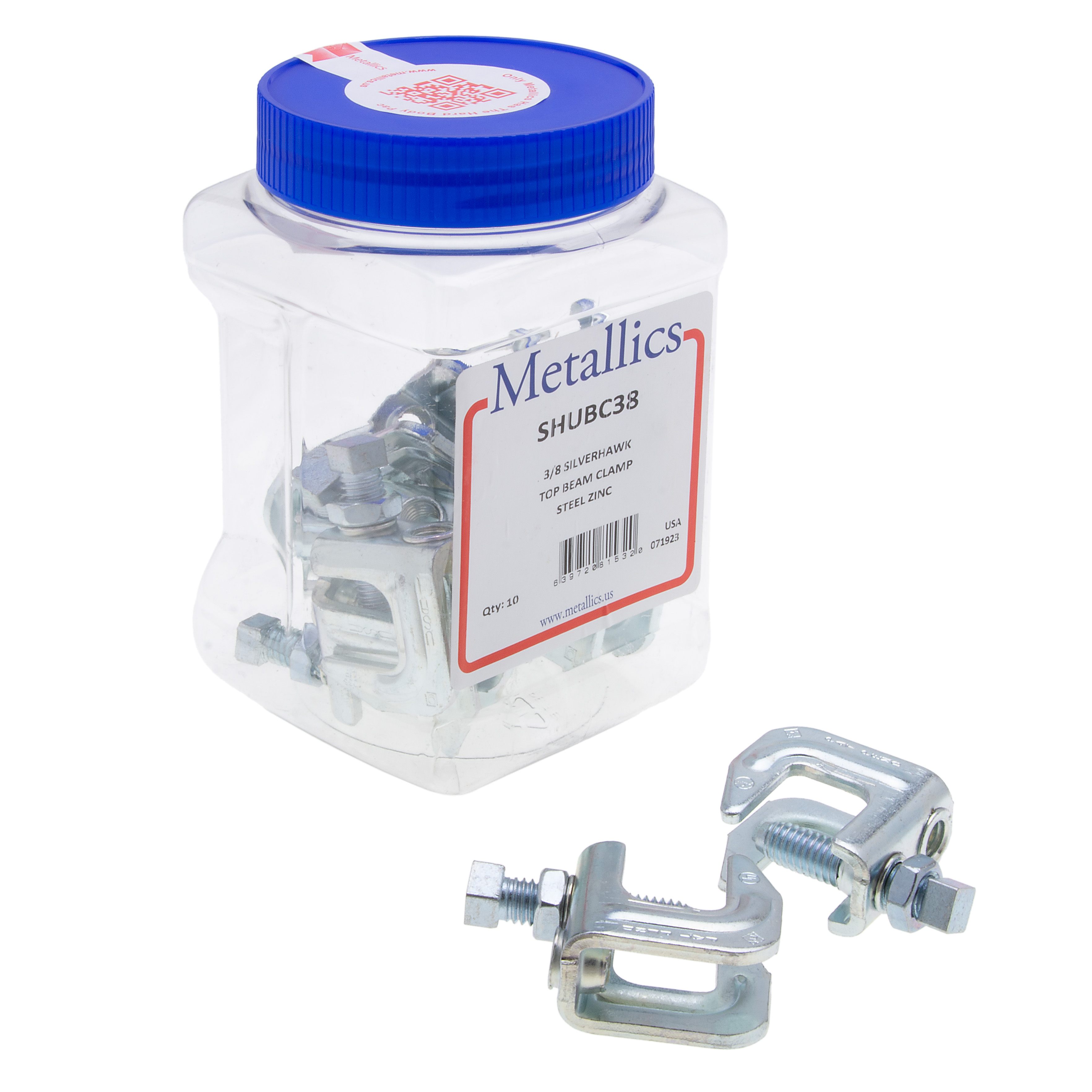 Metallics SHUBC38 Beam Clamp 3/8 Silverhawk Top St-zn (Jar 10