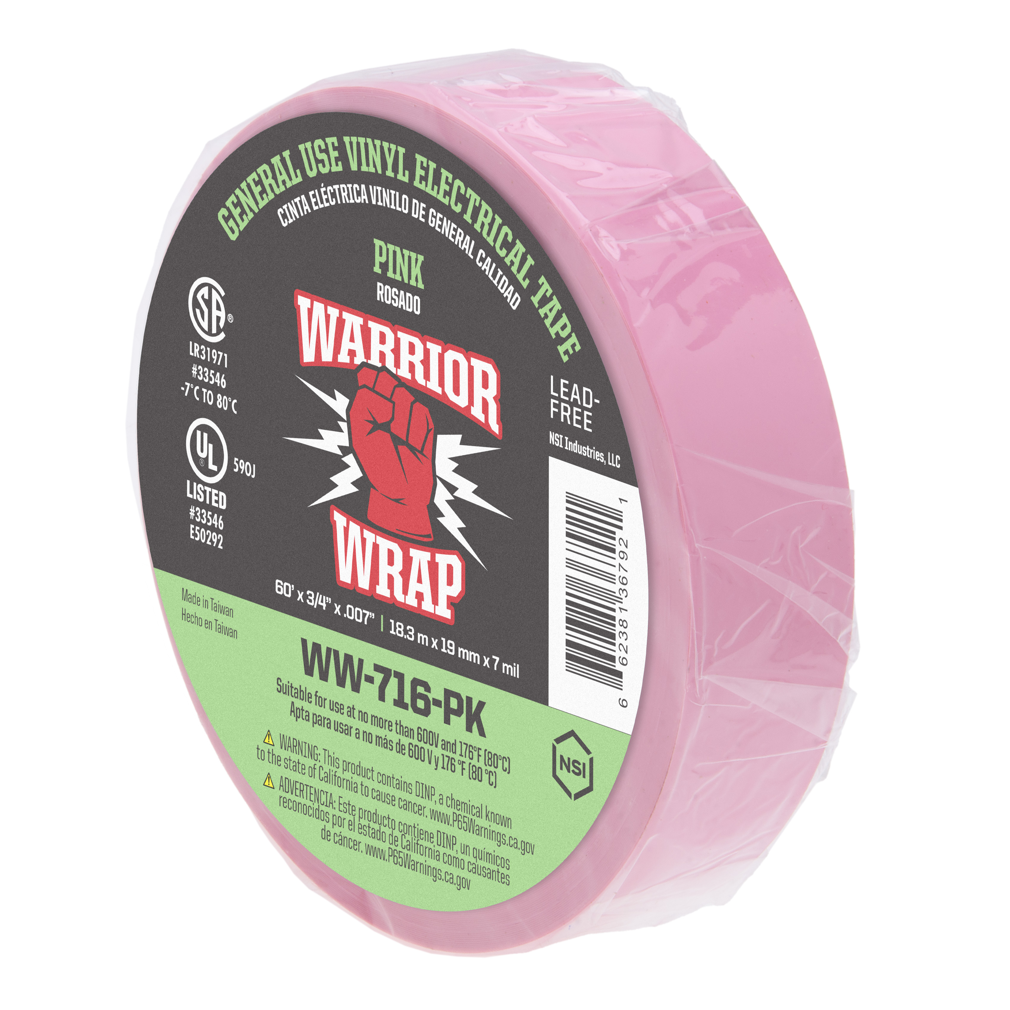 WarriorWrap WW-716-PK Warrior Wrap General Use Vinyl Electrical