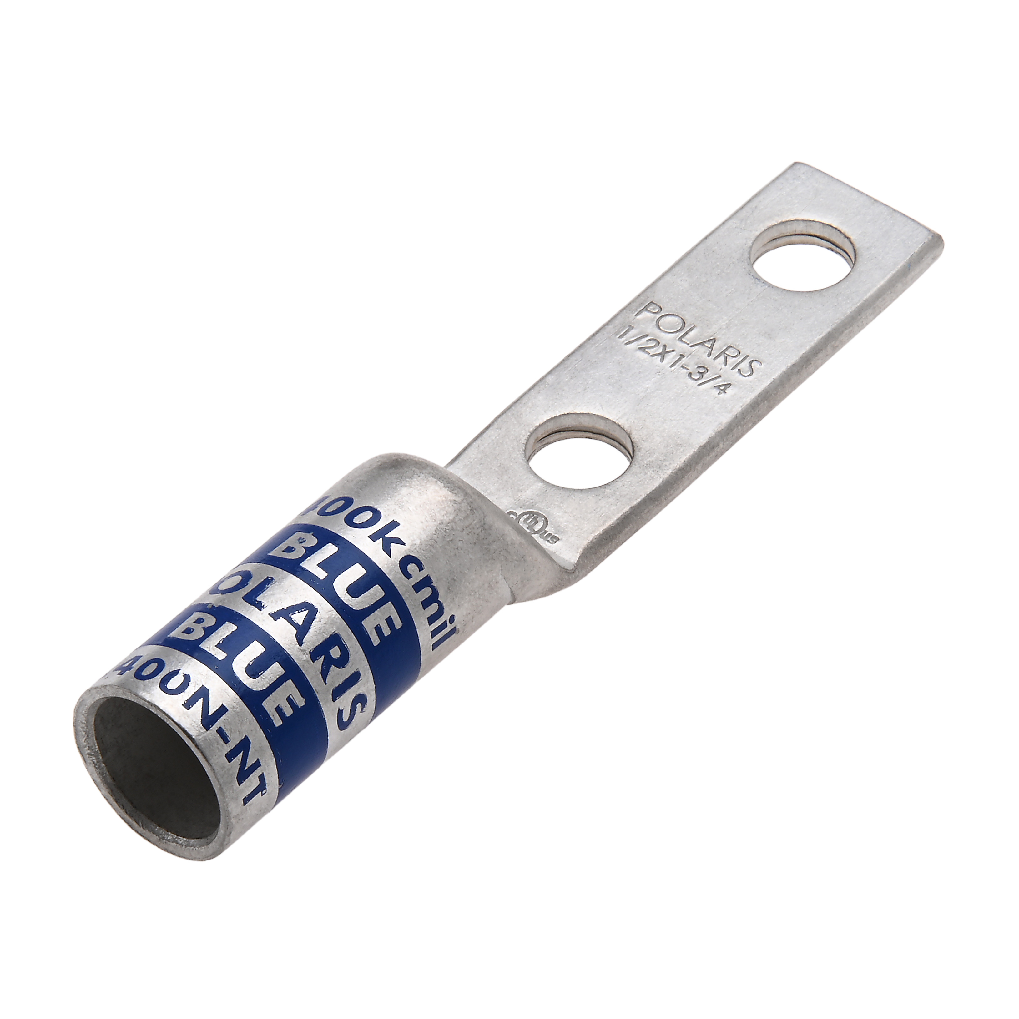 Polaris L400N-NT 400 MCM Cu Compression Lug, 1/2 IN 2 Hole, Narrow