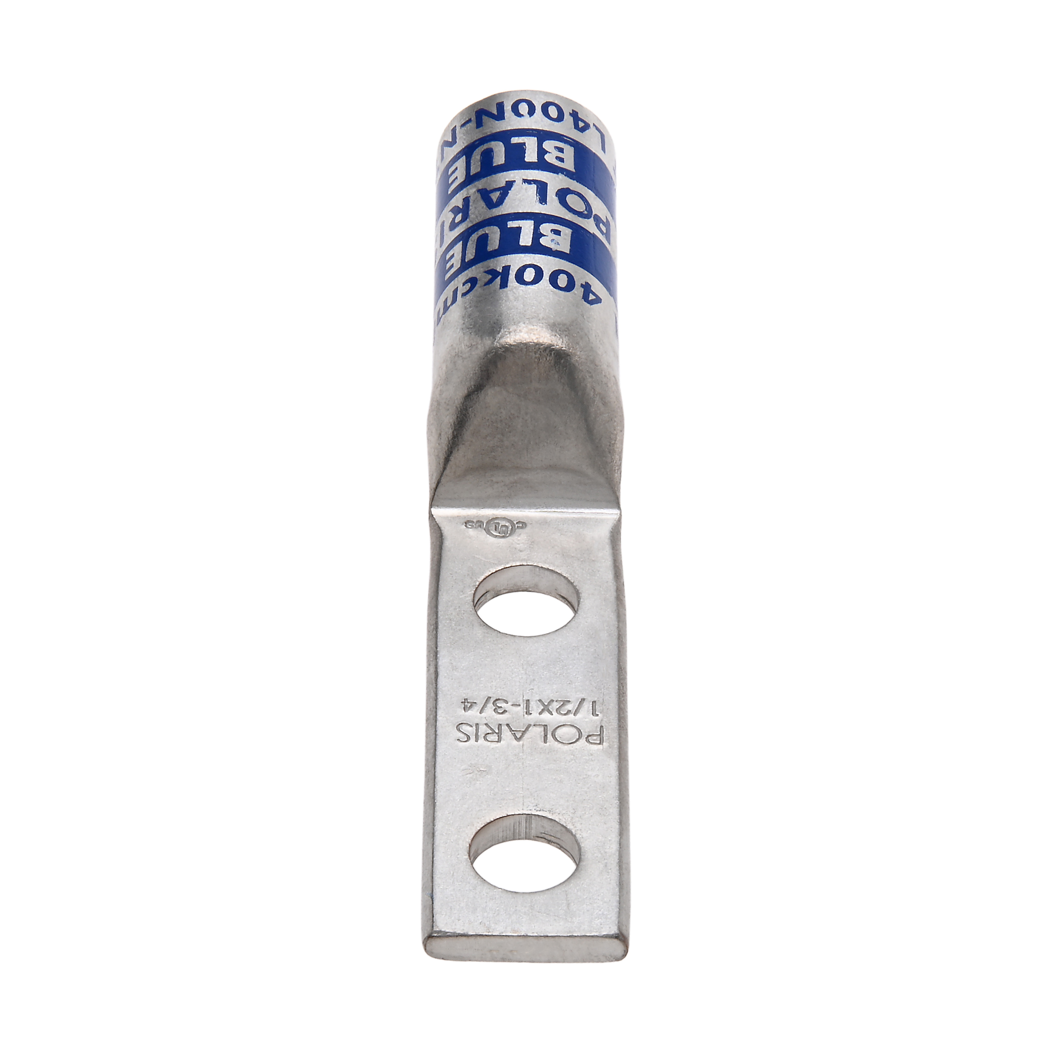 Polaris L400N-NT 400 MCM Cu Compression Lug, 1/2 IN 2 Hole, Narrow