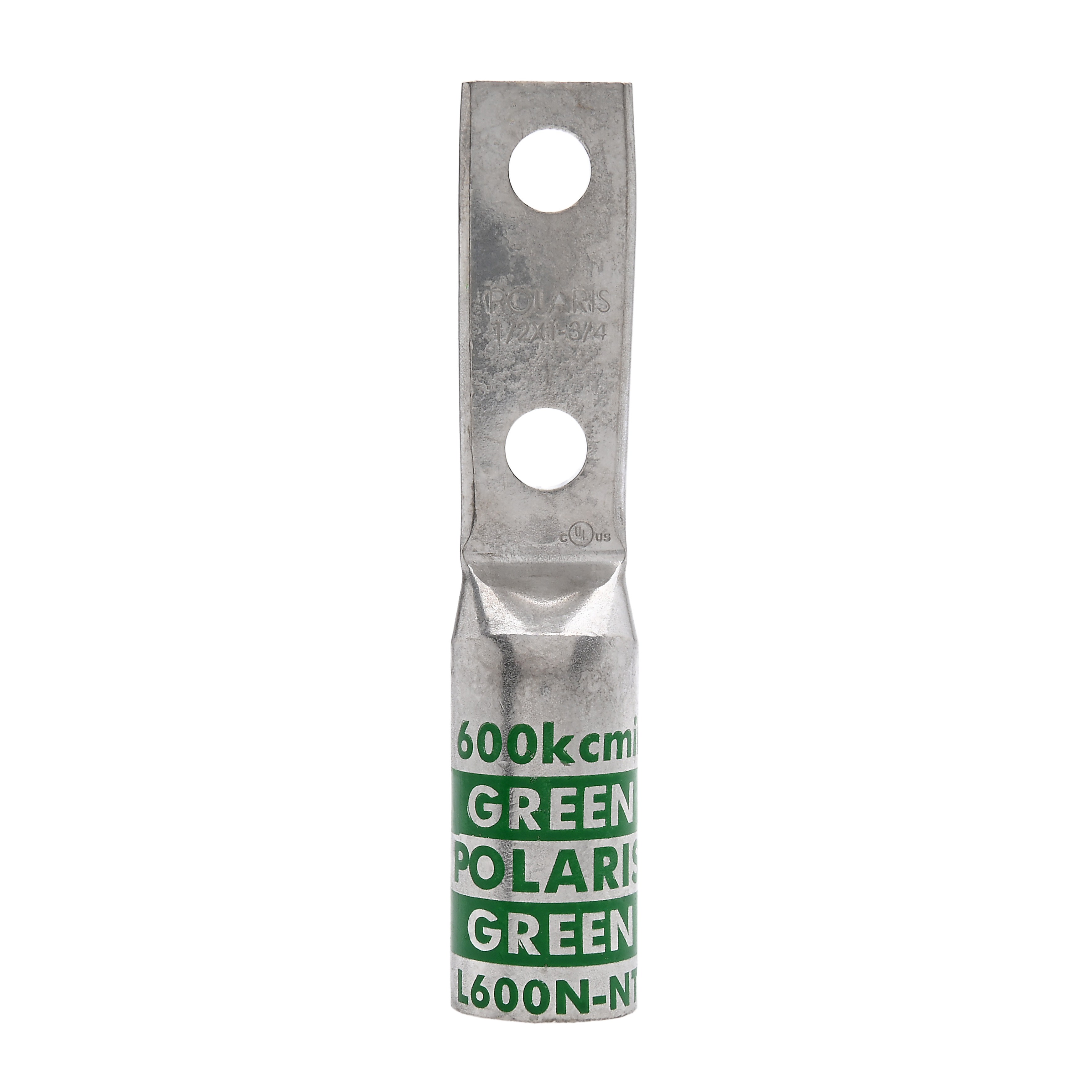Polaris L600N-NT 600 MCM Cu Compression Lug, 1/2 IN 2 Hole, Narrow