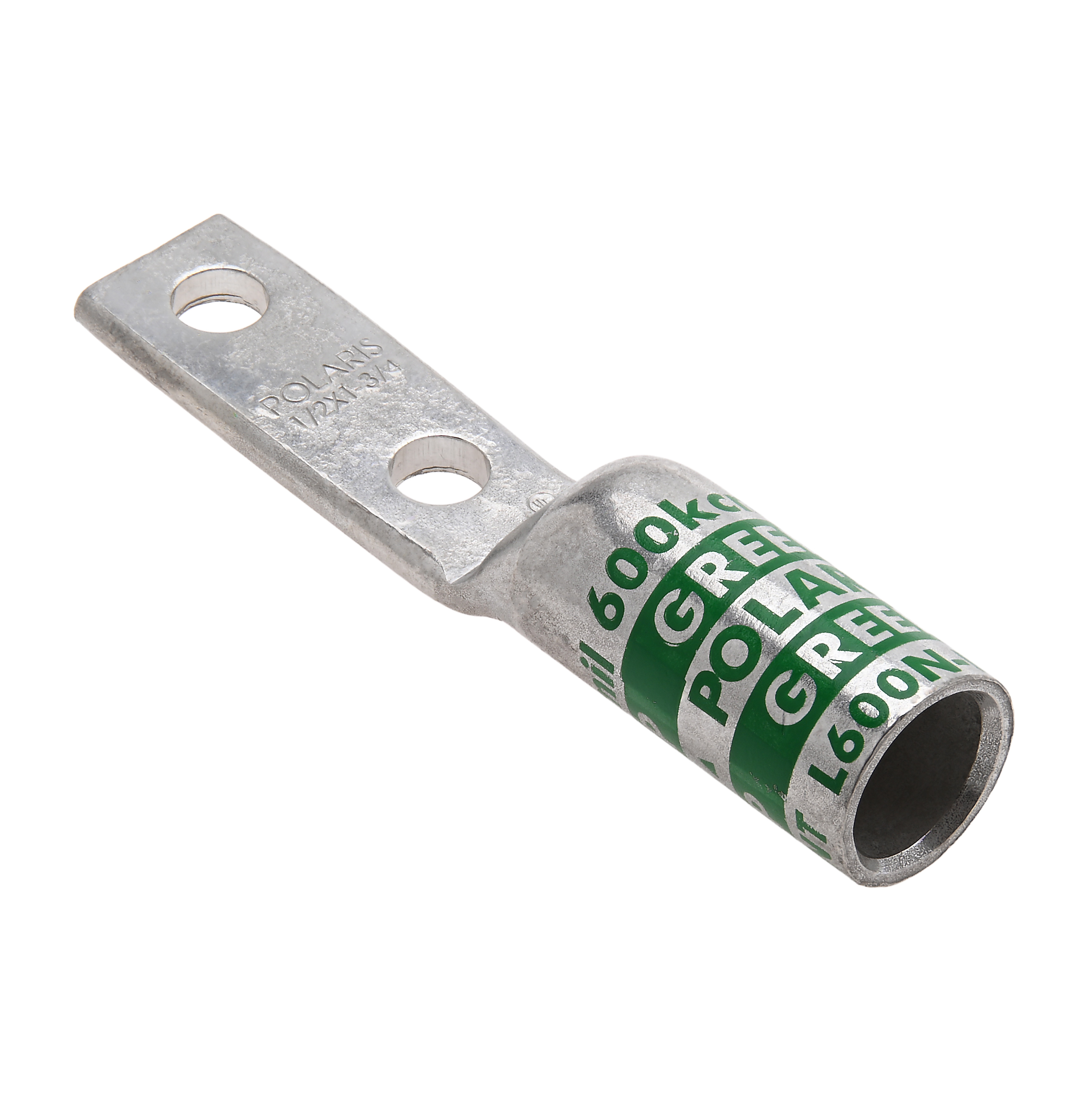 Polaris L600N-NT 600 MCM Cu Compression Lug, 1/2 IN 2 Hole, Narrow