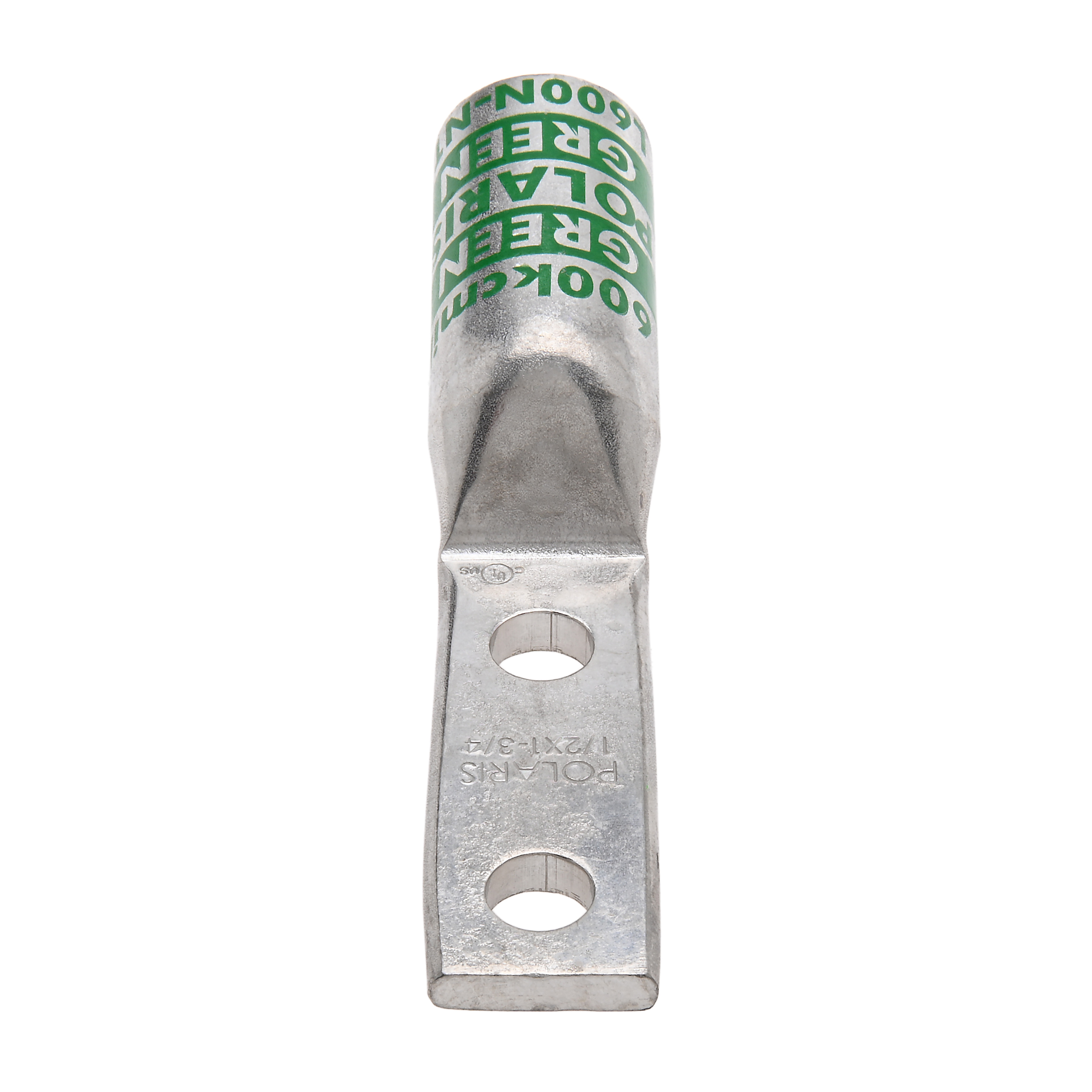 Polaris L600N-NT 600 MCM Cu Compression Lug, 1/2 IN 2 Hole, Narrow